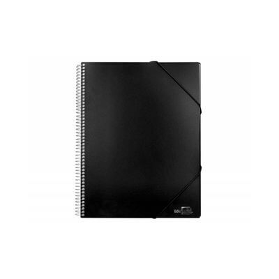 Carpeta espiral A4 con 30 fundas negra