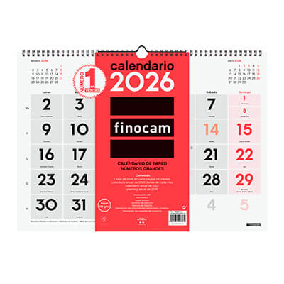 Calendario pared Cast números grandes 430x310x5mm