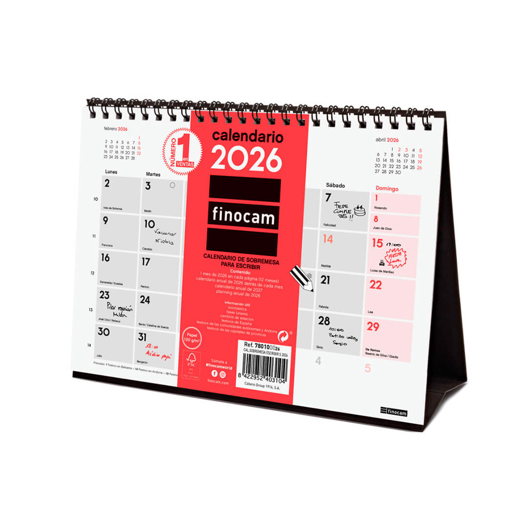 Calendario sobremesa Finocam 210x150 mm castellano