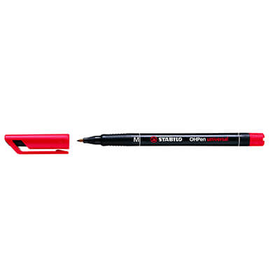 Rotulador Stabilo OHP punta media rojo