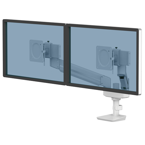 Braç per a monitor Compacte Doble Tija Blanca