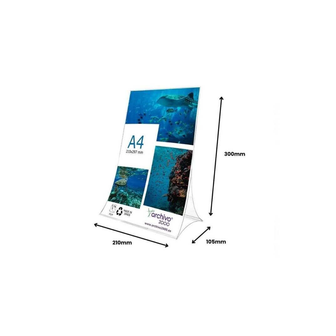 Expositor plegable de sobretaula A4 vertical