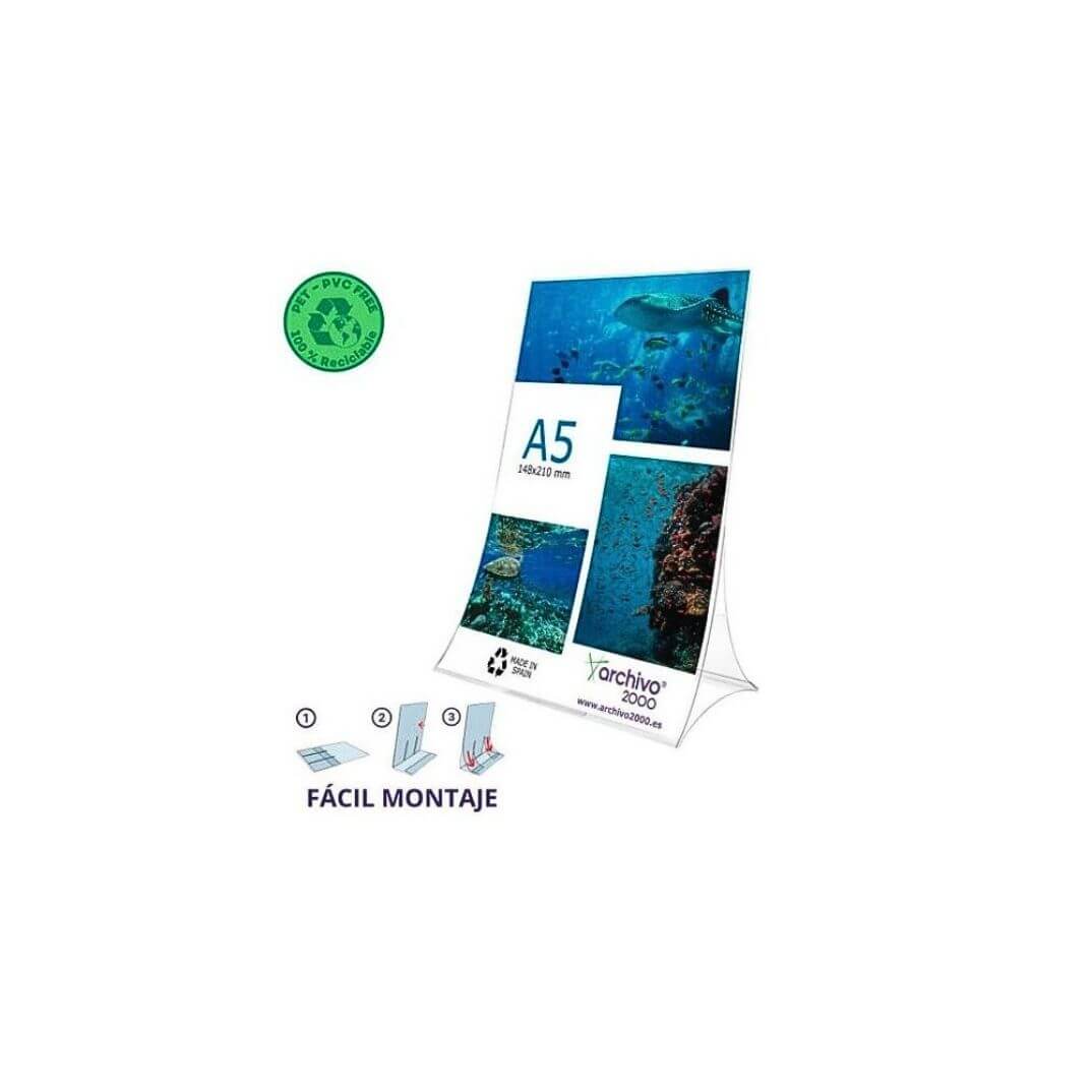 Expositor plegable de sobretaula A5 vertical