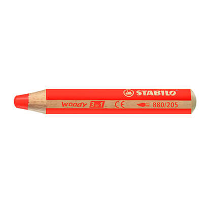 Llapis Stabilo Woody 3 en 1 vermell