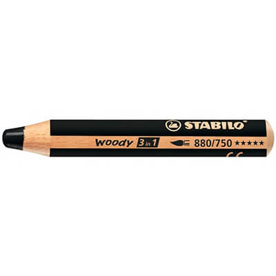 Llapis Stabilo Woody 3 en 1 negro