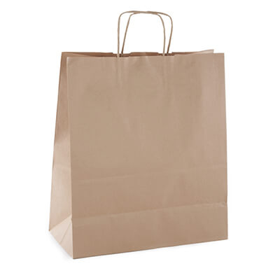 Paquete 50 bolsas Kraft asa papel 24x11x31cm