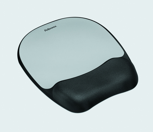 Alfombrilla reposamuñecas Memory foam negro/plata