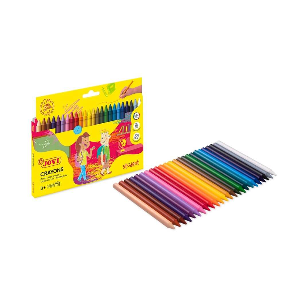 Caja 24 ceras Jovi plásticas colores surtidos