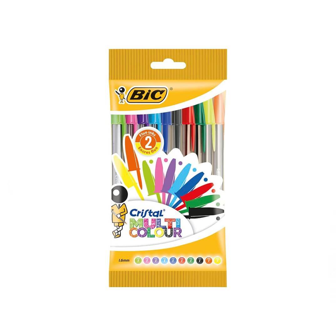 Borsa 20 bolígrafs Bic Cristal Multicolor