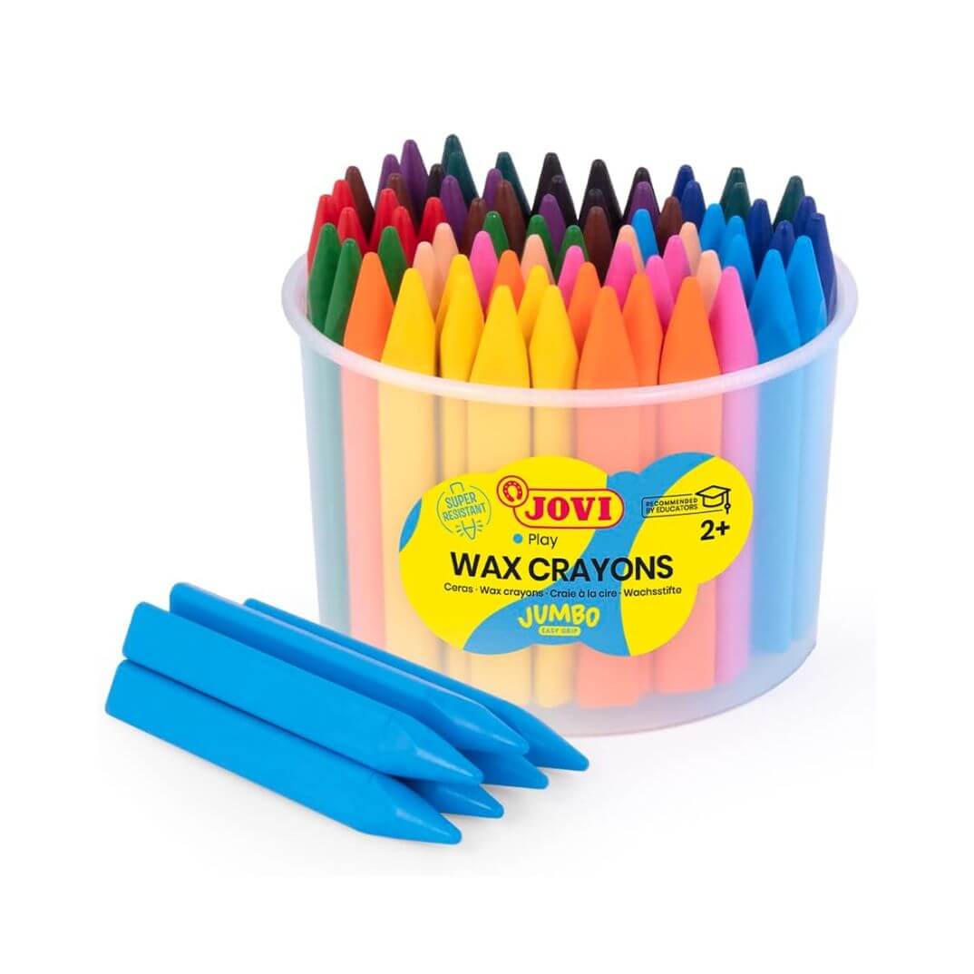 Bote 72 ceras Jumbo triangulares colores surtidos