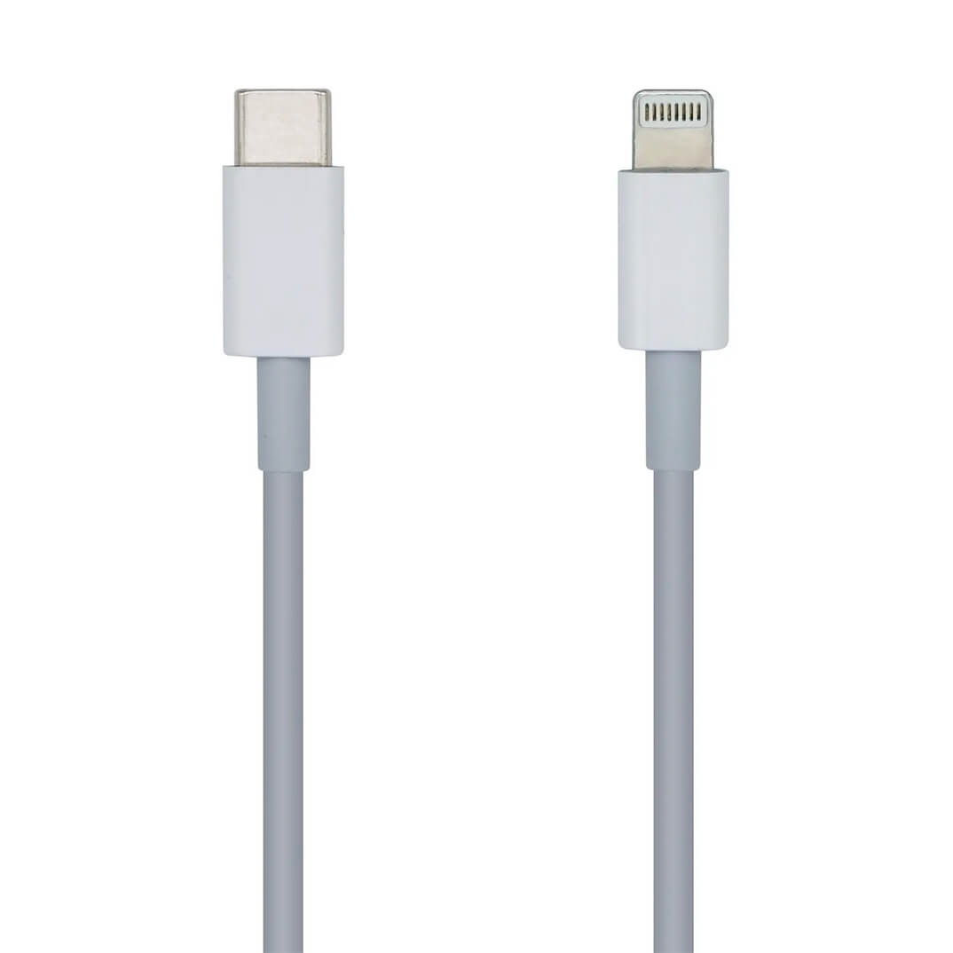 Cable USB-C lightning mascle a USB-C blanc 1m.