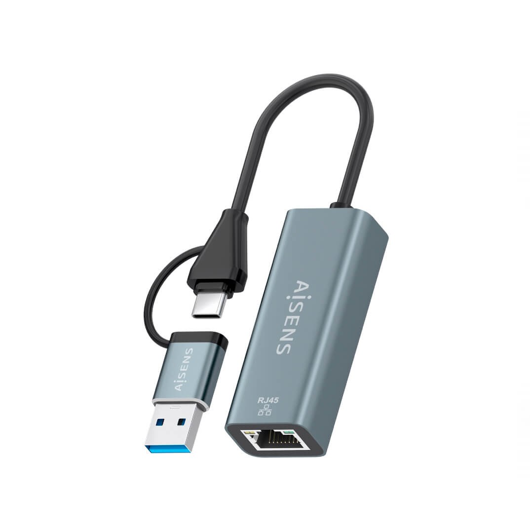 Adaptador USB + USB Tipus C 3.2 - RJ45 Aisens