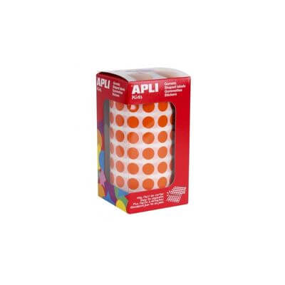 Rotllo de gomets adhesius rodons 10.5mm taronges