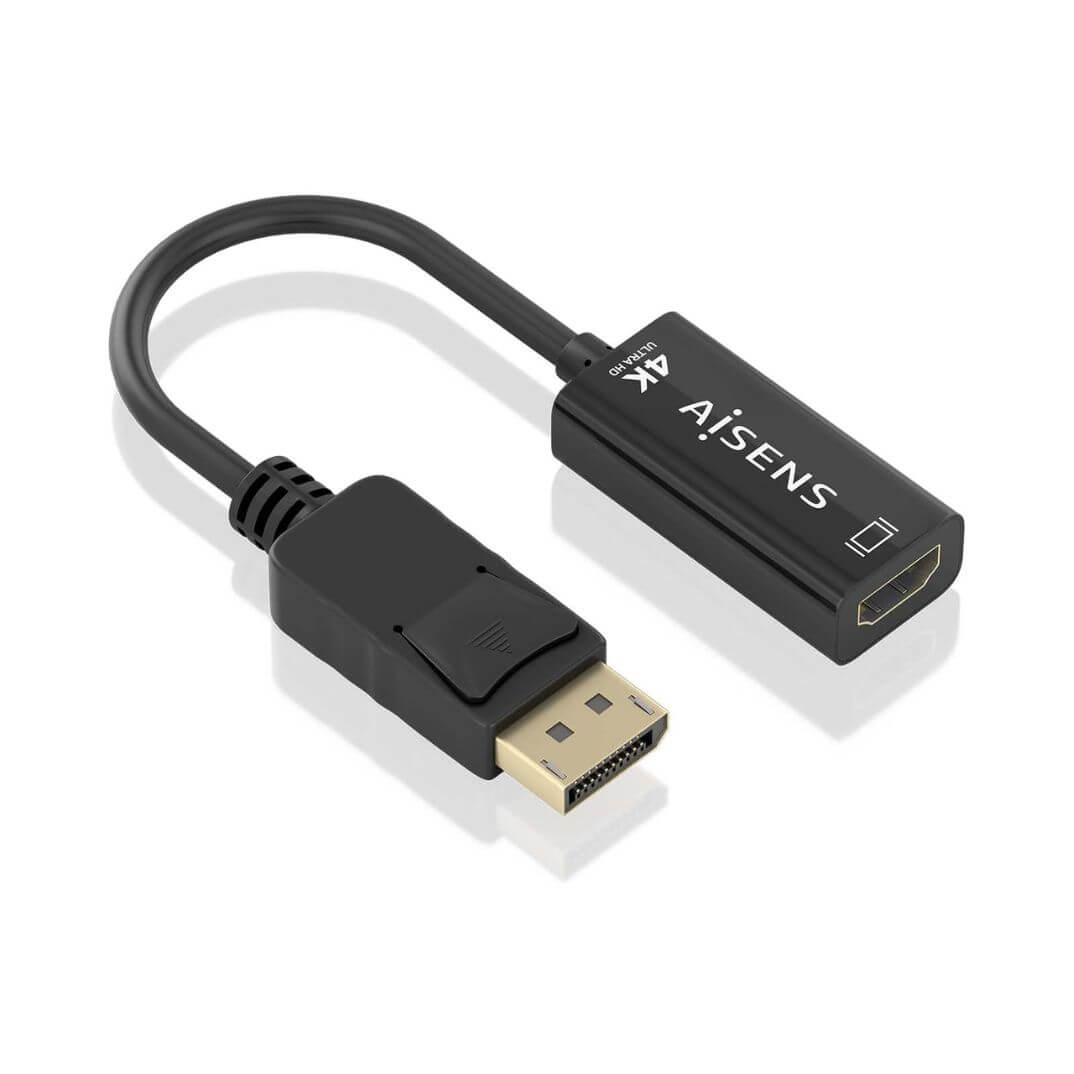Conversor Aisens DisplayPort a HDMI 15cm Negro