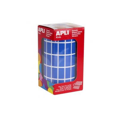 Rotllo de gomets rectangulars 20x10 mm blaus