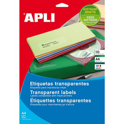 Etiquetes adhesives A4 transparent cristall