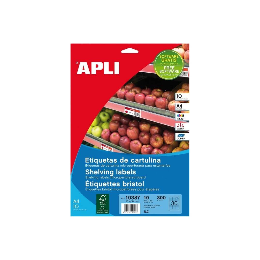 Etiquetes cartolina per a prestatgeries 67x 25,4mm