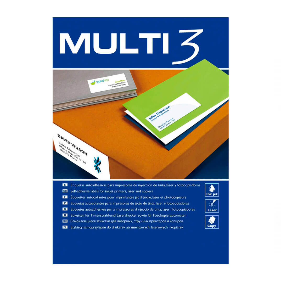 Caixa etiquetes Multi3 63,5x46,6 100f