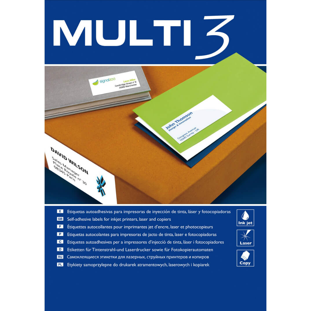 Caixa etiquetes Multi3 52,5 x 29,7 500f