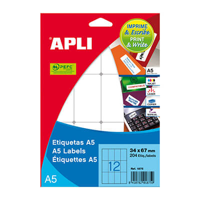 Etiquetes adhesives A5 210x148mm 15h