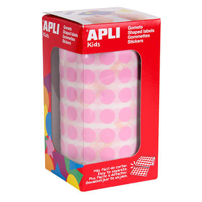 Rollo de gomets adhesivos 10,5mm rosa