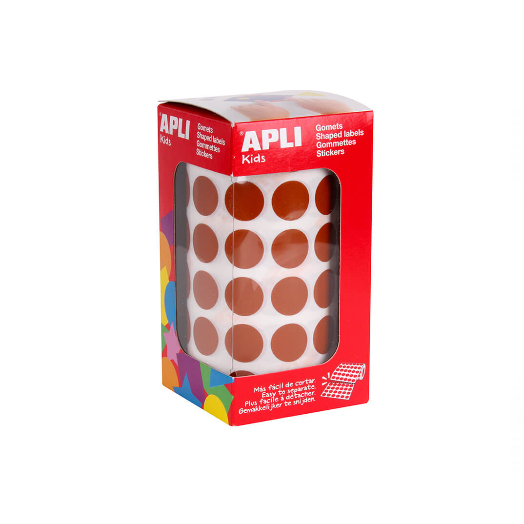 Rotlle de gomets adhesius 15mm marrons
