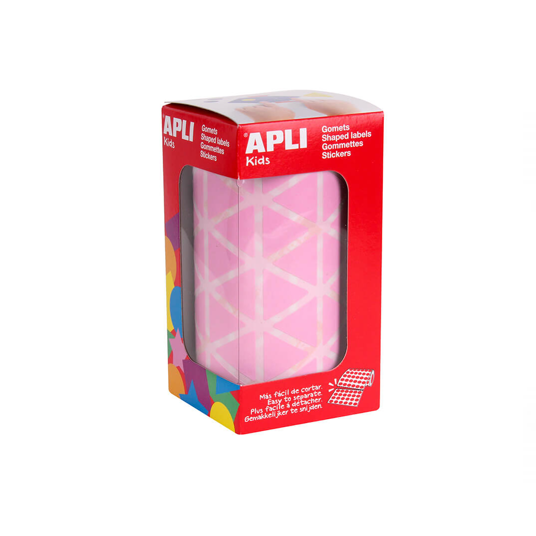 Rotlle gomets adhesius 20mm triangles rosa