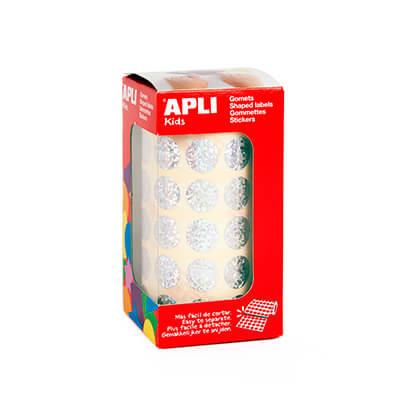 Rollo gomets metálicos holográficos ø 15mm