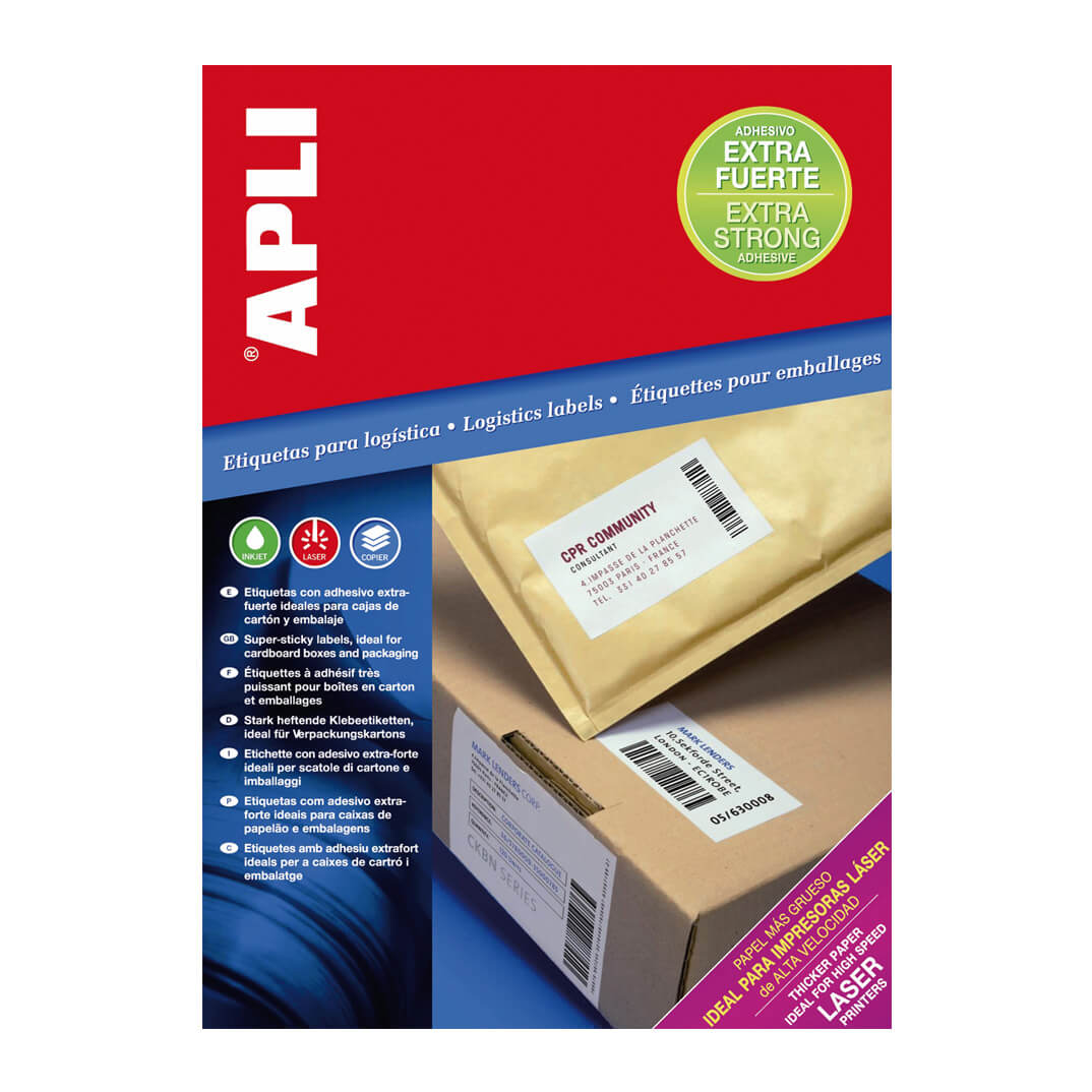 Etiquetas adhesivas extra fuerte A4 Apli 240x297mm
