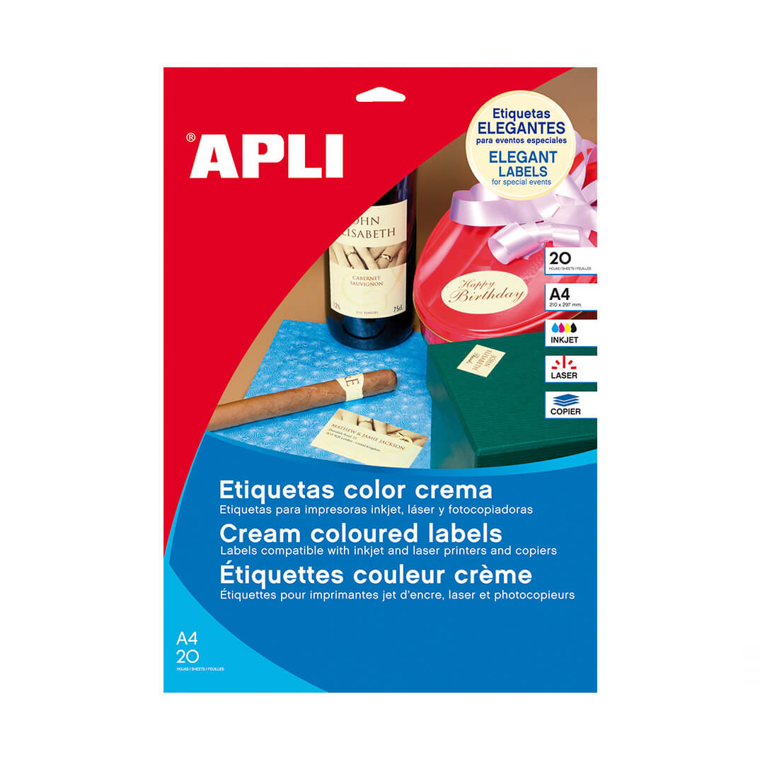 Etiquetes adhesives Apli 97x67,7mm color crema