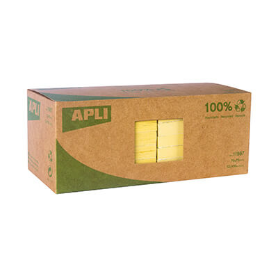 Pack 12 bloc notes adhesives Apli 75x75 grogues