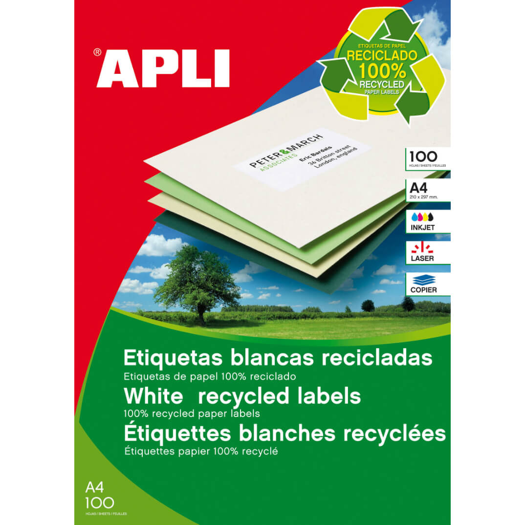 Etiquetas Apli recicladas 70x35mm