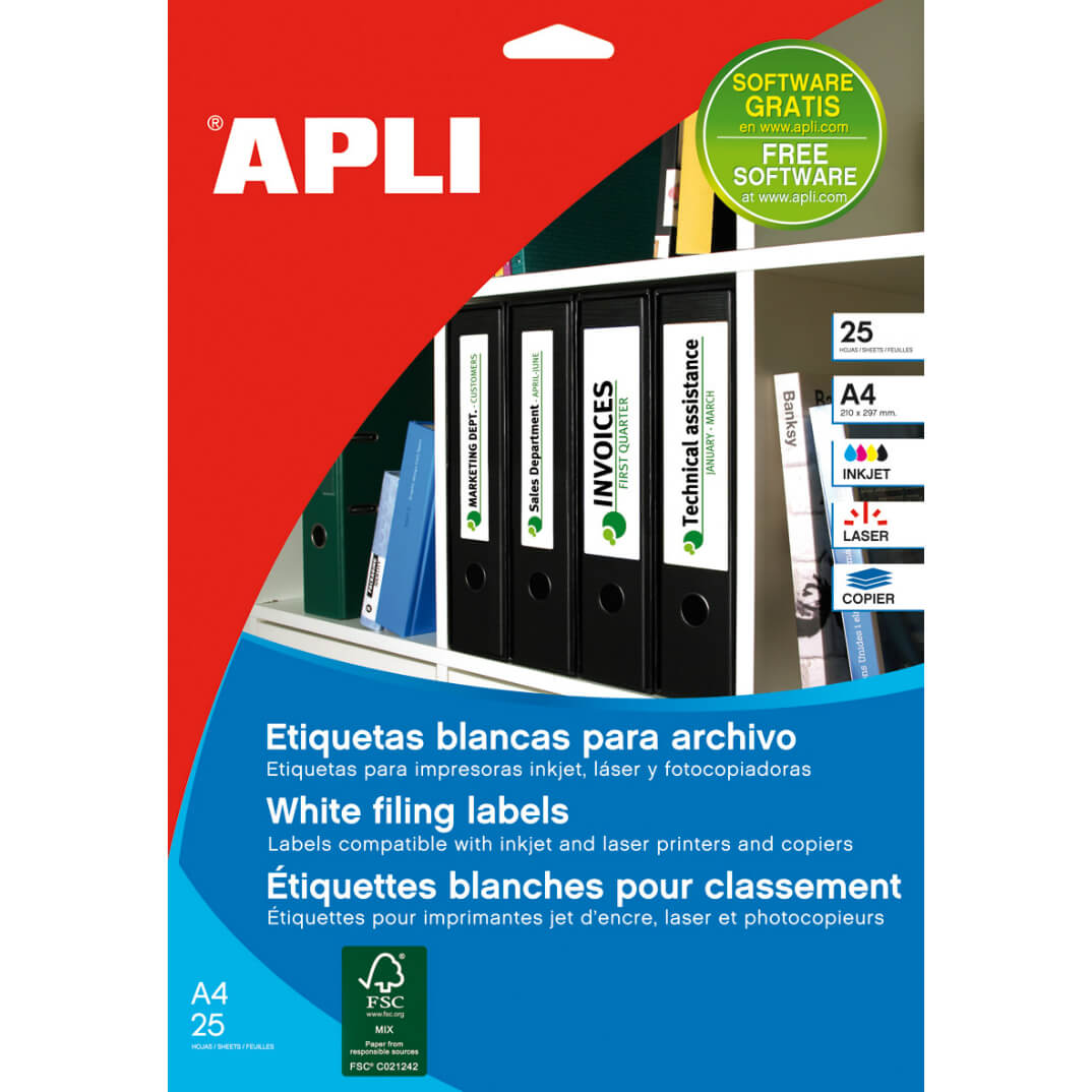 Etiquetas adhesivas Apli 190x38mm