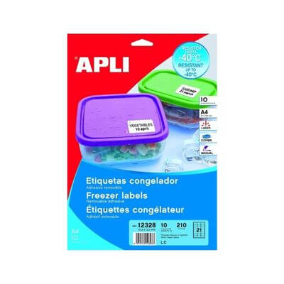 Etiqueta Apli blanca especial congelador 63,5x38,1