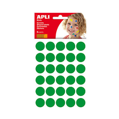Bolsa gomets Apli redondos 20ø verde