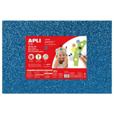 Goma EVA 600x400mm blau purpurina (pack 3u)