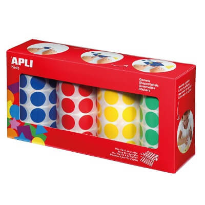 Gomets Pack 4 rollos: Azul, Rojo, Amarillo y Verde