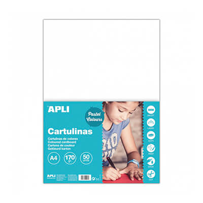Pack 50 cartulinas A4 170g blanco