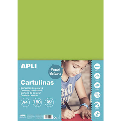 Pack 50 cartolines A4 170g verd clar