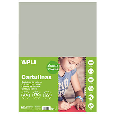 Pack 50 cartolines A4 170g gris