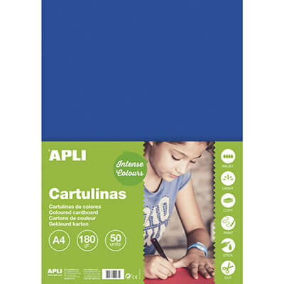 Pack 50 cartolines A4 170g blau fosc
