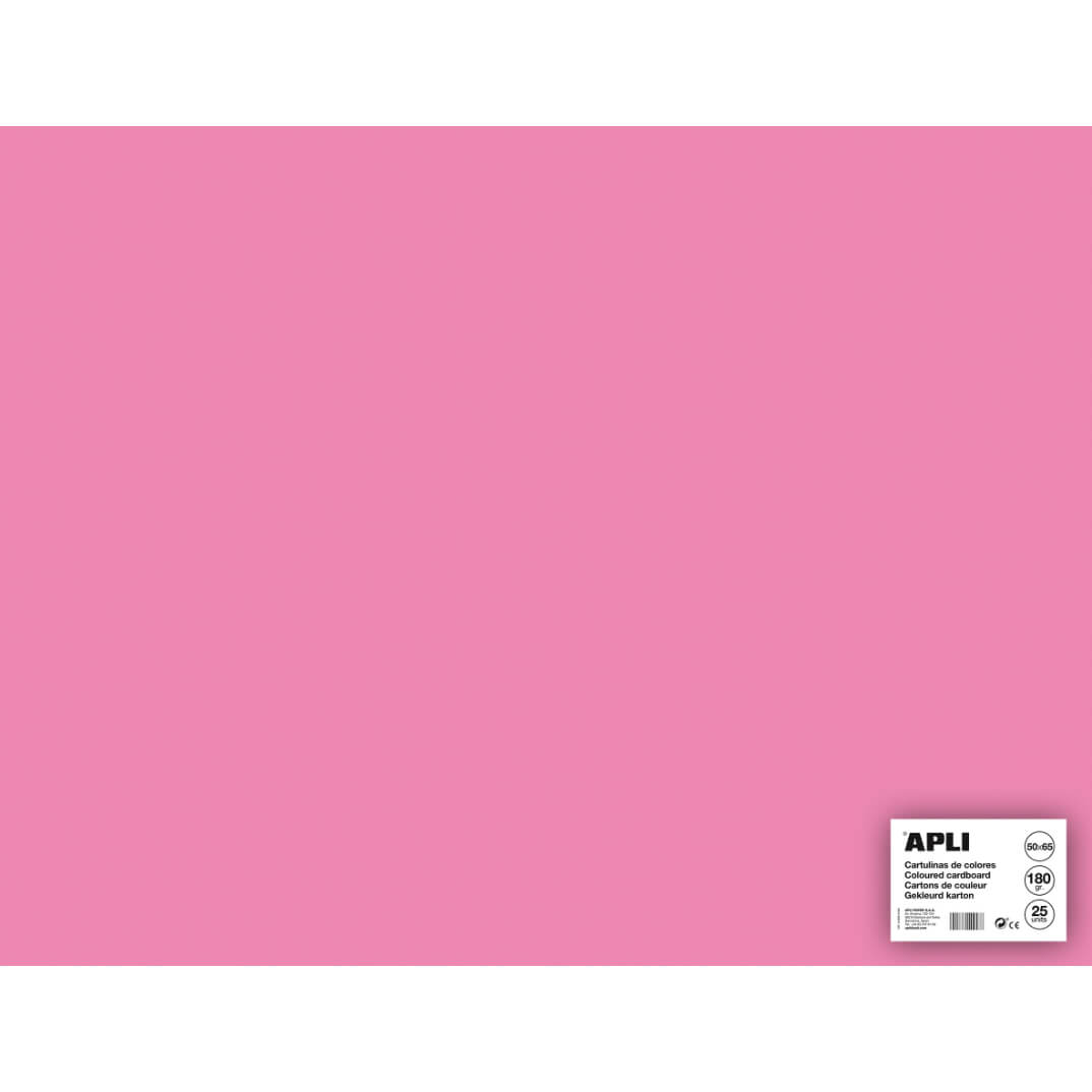 Cartulina 50x65 170g rosa (pack 25)