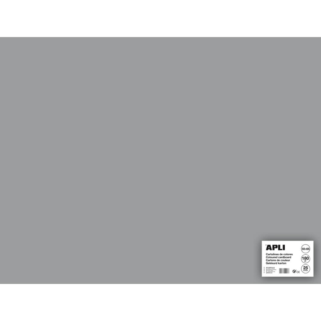 Cartulina 50x65 170g gris (pack 25)