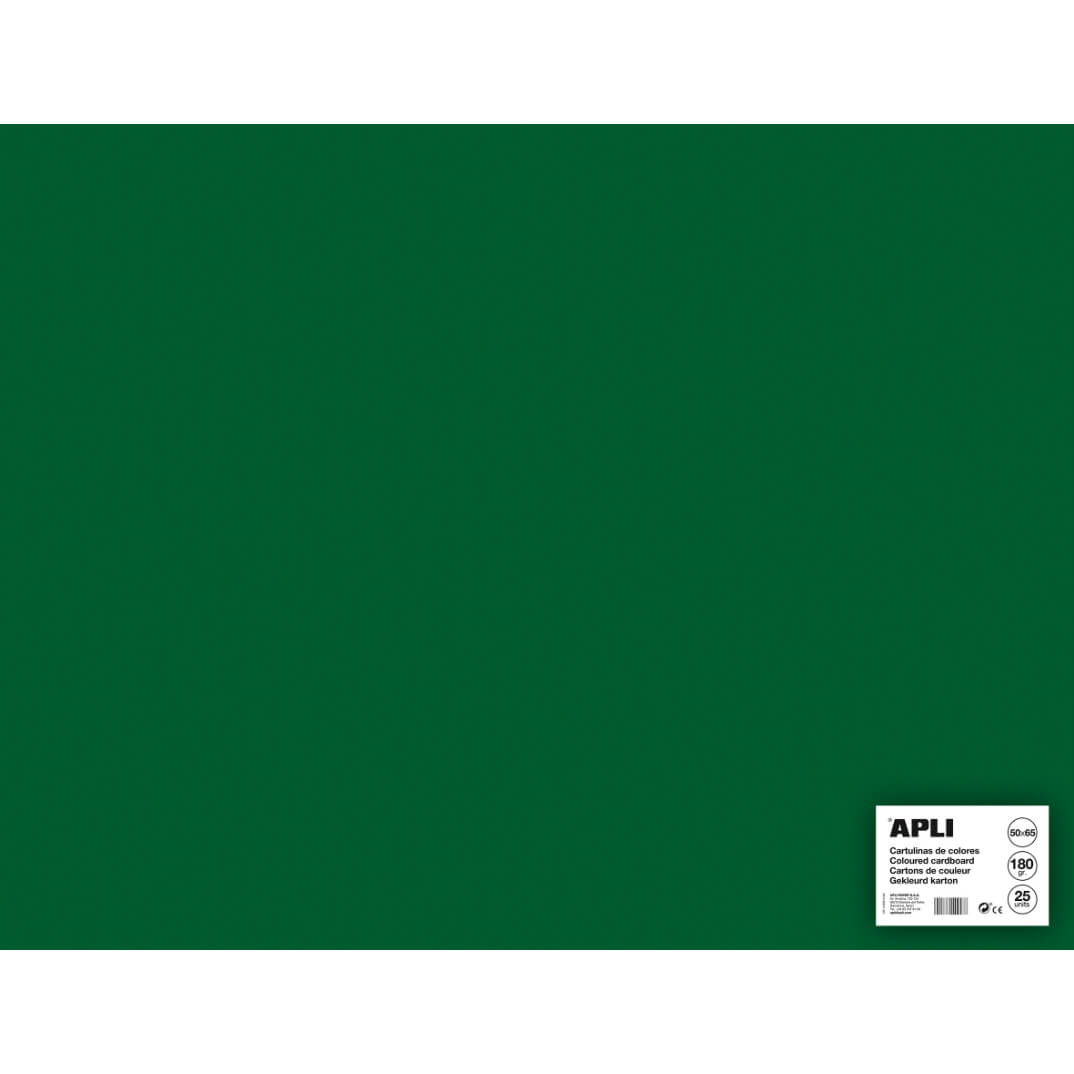 Cartulina 50x65 170g verde oscuro (pack 25)