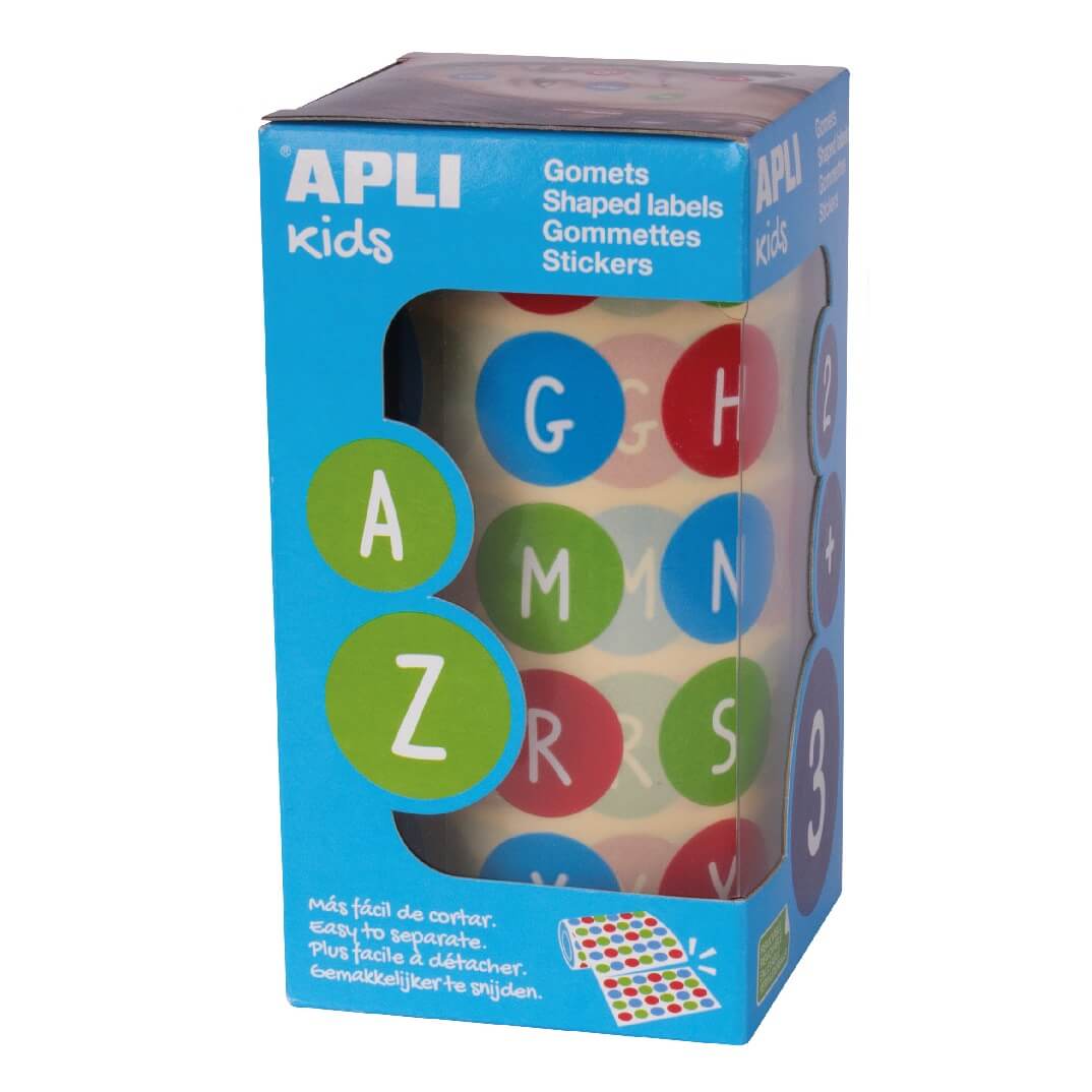 Rollo gomets ABC colores surtidos