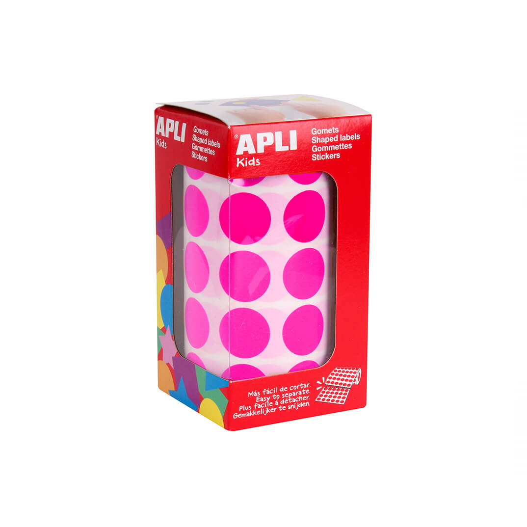Rotlle gomets Apli rodons 20 mm fucsies