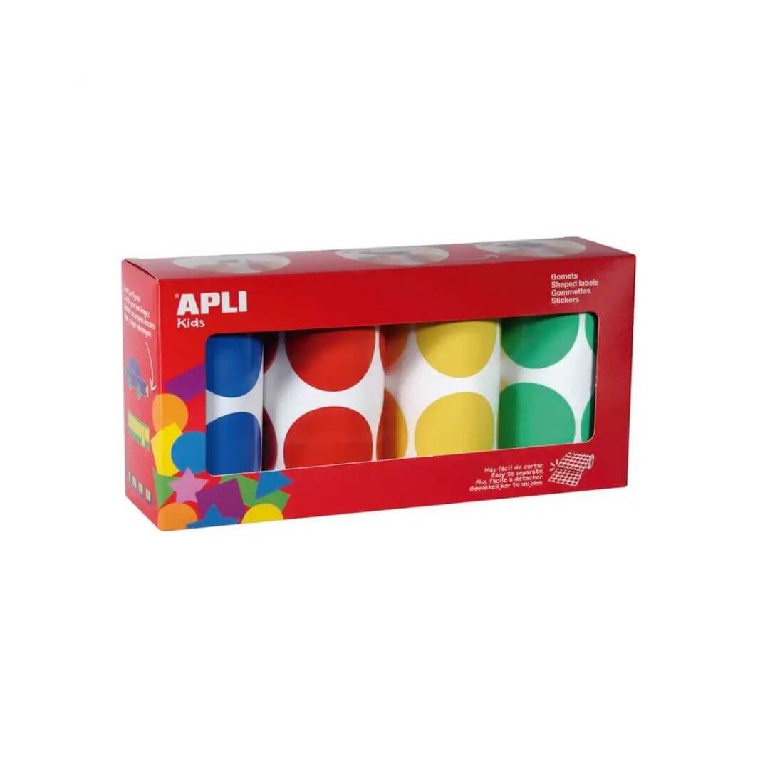 Pack 4 rotlles gomets Apli Ø 45mm (4colors)