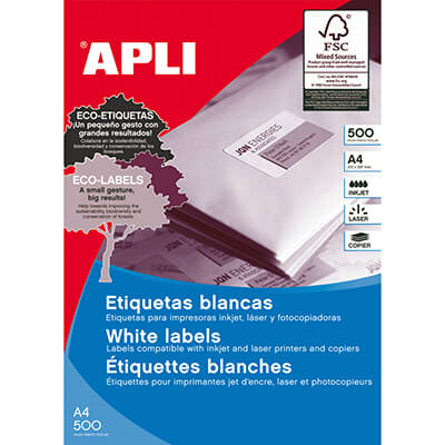 Etiquetes adhesives A4 Apli 70x42,3mm