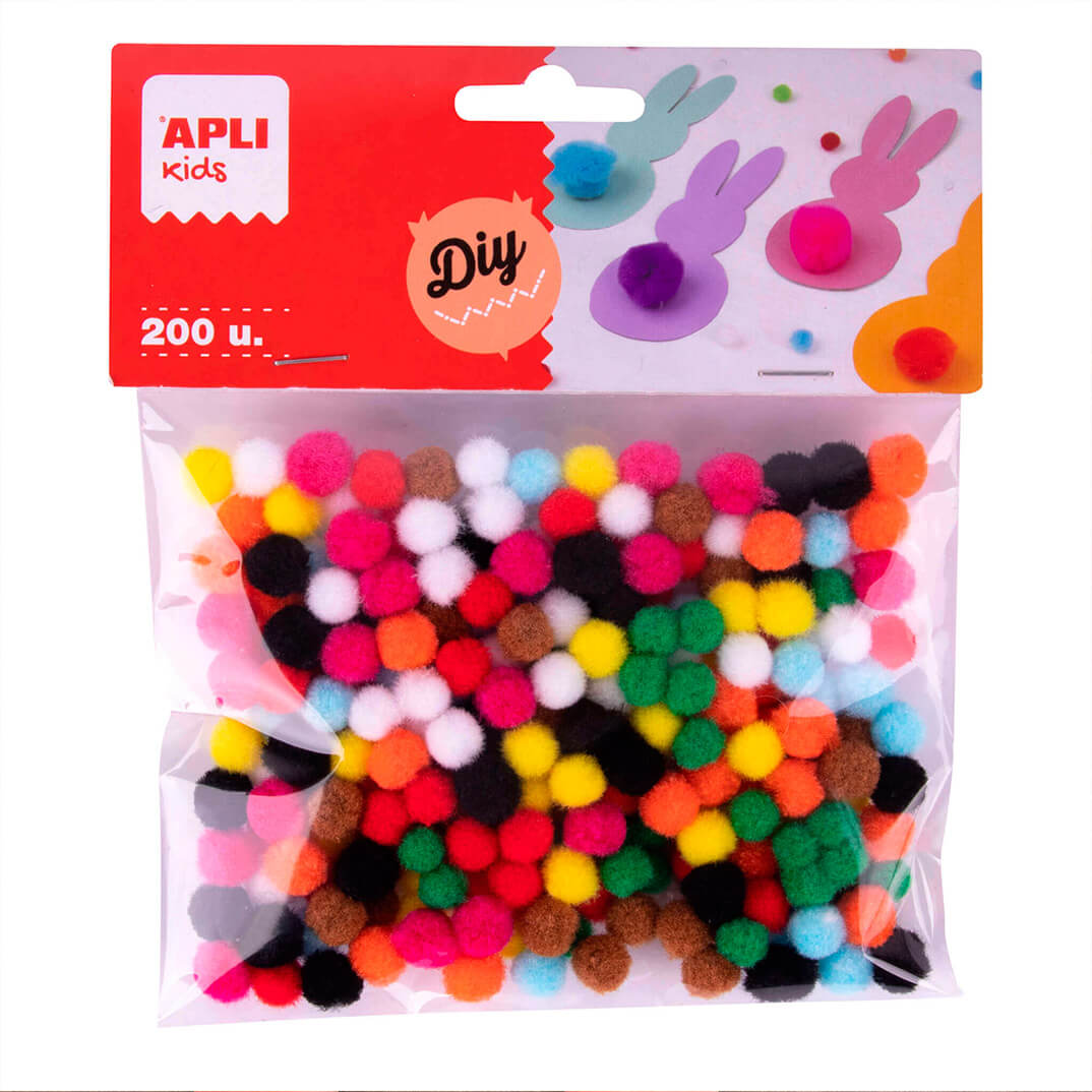 Bolsa 200 Pompones Apli surtidos