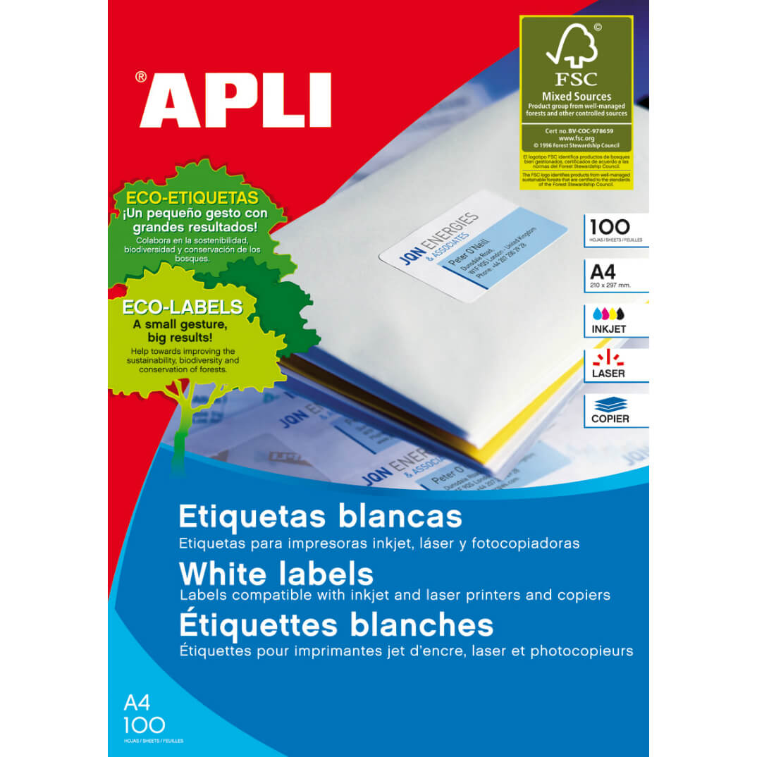 Etiquetes adhesives A4 99,1x67,7mm